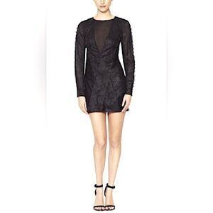 Antik Batik Osaka Lace Long Sleeve Mini Cocktail Dress in Black size Small